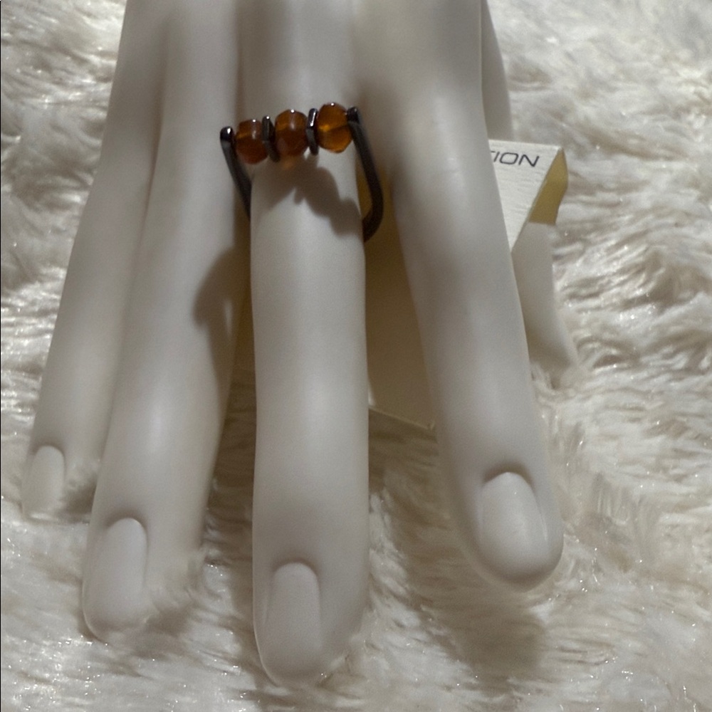 French Connection Amber Beaded Ring